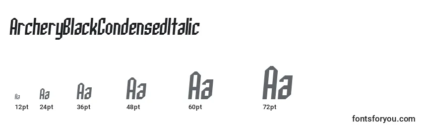 ArcheryBlackCondensedItalic Font Sizes