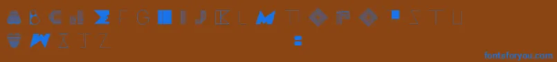 Шрифт BossMThree – синие шрифты на коричневом фоне