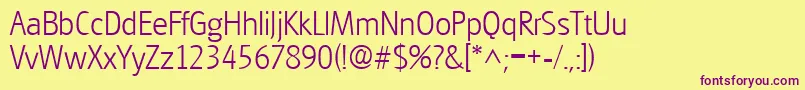 GouditaSansLightSf Font – Purple Fonts on Yellow Background