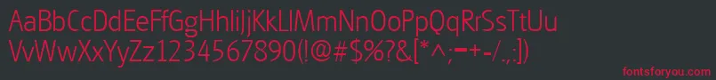 GouditaSansLightSf Font – Red Fonts on Black Background