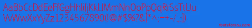 GouditaSansLightSf Font – Red Fonts on Blue Background