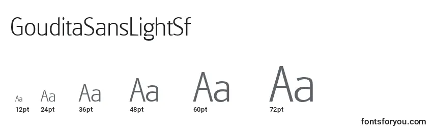 sizes of gouditasanslightsf font, gouditasanslightsf sizes
