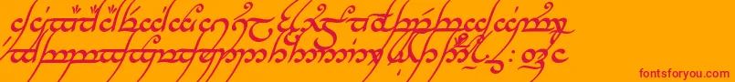 Tnganbi Font – Red Fonts on Orange Background