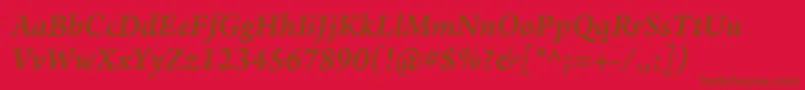 ArnoproSemibolditalic10pt Font – Brown Fonts on Red Background