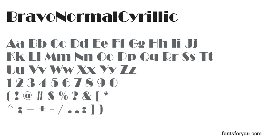 BravoNormalCyrillic-fontti – aakkoset, numerot, erikoismerkit
