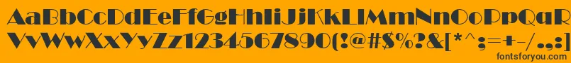 BravoNormalCyrillic Font – Black Fonts on Orange Background