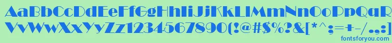 フォントBravoNormalCyrillic – 青い文字は緑の背景です。