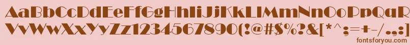 BravoNormalCyrillic-Schriftart – Braune Schriften auf rosa Hintergrund