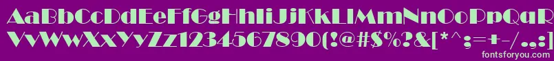 BravoNormalCyrillic Font – Green Fonts on Purple Background