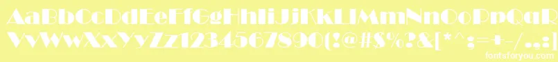 BravoNormalCyrillic Font – White Fonts on Yellow Background