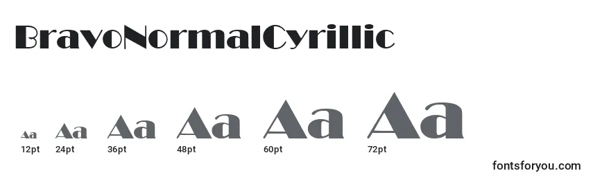 Размеры шрифта BravoNormalCyrillic