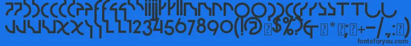 フォントStrzeminski – 黒い文字の青い背景
