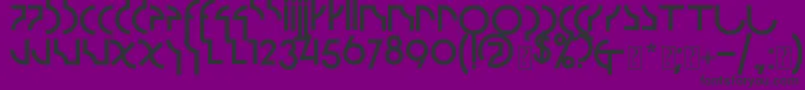 Fonte Strzeminski – fontes pretas em um fundo violeta