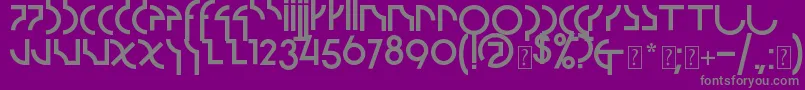 フォントStrzeminski – 紫の背景に灰色の文字