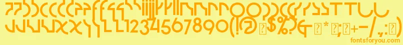 Strzeminski Font – Orange Fonts on Yellow Background