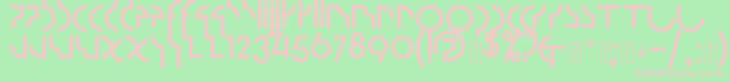 Strzeminski Font – Pink Fonts on Green Background