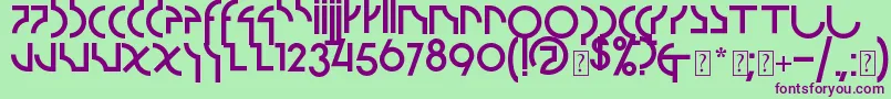 Strzeminski Font – Purple Fonts on Green Background