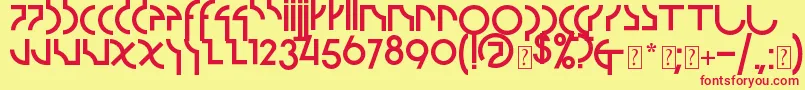 Strzeminski Font – Red Fonts on Yellow Background