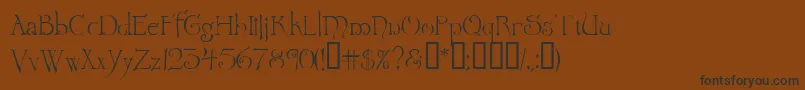 Wretrg Font – Black Fonts on Brown Background