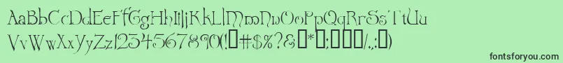 Wretrg Font – Black Fonts on Green Background