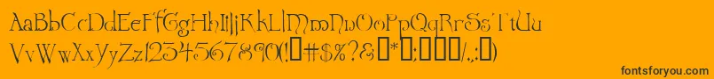 Wretrg Font – Black Fonts on Orange Background