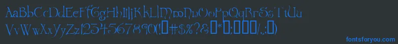 Wretrg Font – Blue Fonts on Black Background
