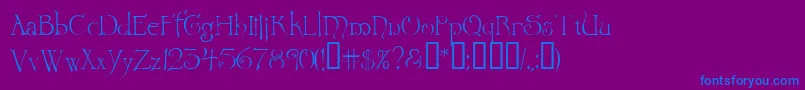 Wretrg Font – Blue Fonts on Purple Background