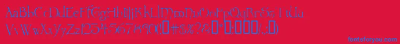 Wretrg Font – Blue Fonts on Red Background