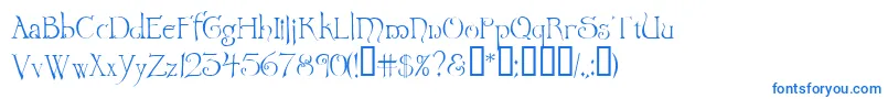 Шрифт Wretrg – синие шрифты на белом фоне
