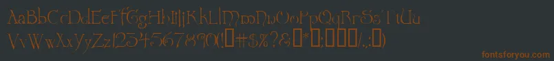 Wretrg-fontti – ruskeat fontit mustalla taustalla