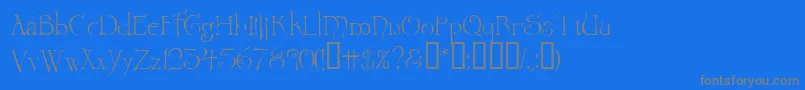 Wretrg Font – Gray Fonts on Blue Background