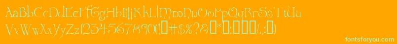Wretrg Font – Green Fonts on Orange Background