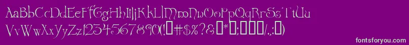 Wretrg Font – Green Fonts on Purple Background