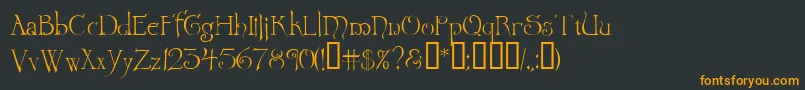 Wretrg Font – Orange Fonts on Black Background