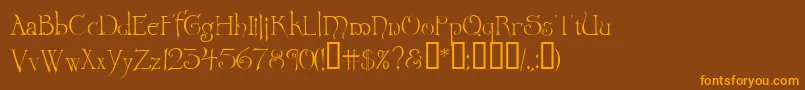 Wretrg Font – Orange Fonts on Brown Background