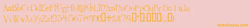 Wretrg Font – Orange Fonts on Pink Background