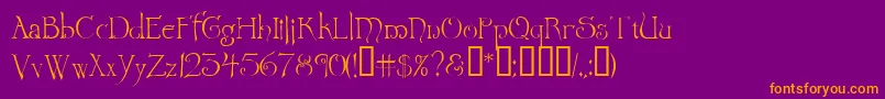 Wretrg Font – Orange Fonts on Purple Background