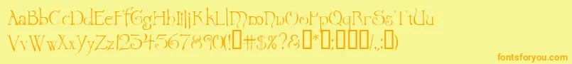 Wretrg Font – Orange Fonts on Yellow Background