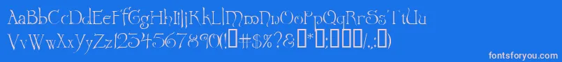 Wretrg Font – Pink Fonts on Blue Background