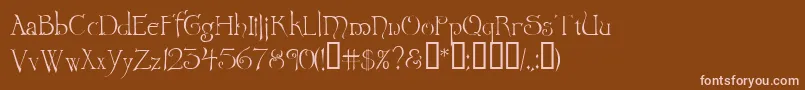 Wretrg Font – Pink Fonts on Brown Background