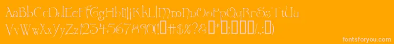 Wretrg Font – Pink Fonts on Orange Background