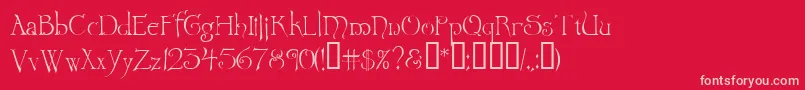 Wretrg Font – Pink Fonts on Red Background