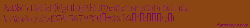 Wretrg Font – Purple Fonts on Brown Background