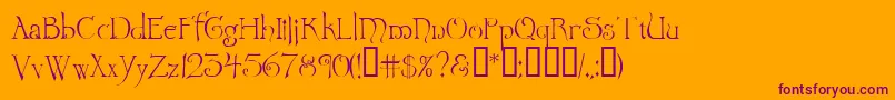 Wretrg Font – Purple Fonts on Orange Background