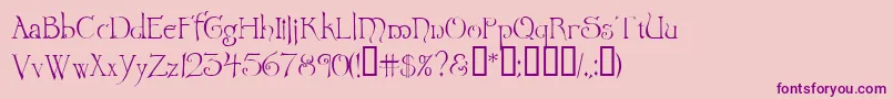 Wretrg Font – Purple Fonts on Pink Background