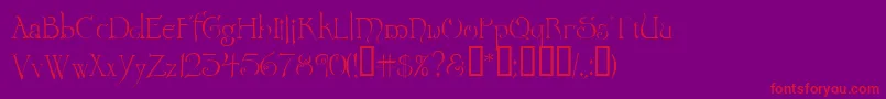 Wretrg Font – Red Fonts on Purple Background
