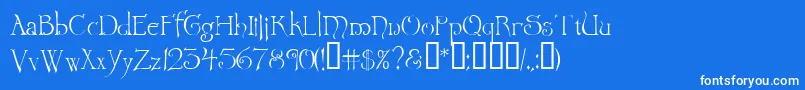 Wretrg Font – White Fonts on Blue Background