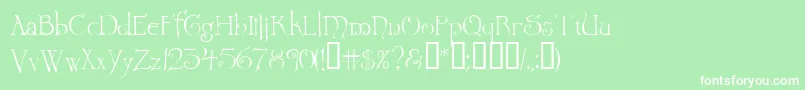 フォントWretrg – 緑の背景に白い文字