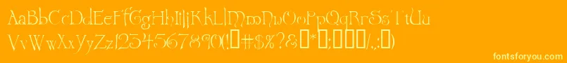Wretrg Font – Yellow Fonts on Orange Background