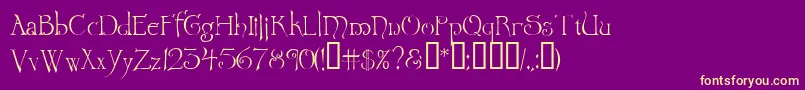 Wretrg Font – Yellow Fonts on Purple Background